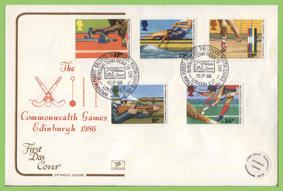 G.B. 1986 Commonwealth Games set on Cotswold First Day Cover, Waltham Forest