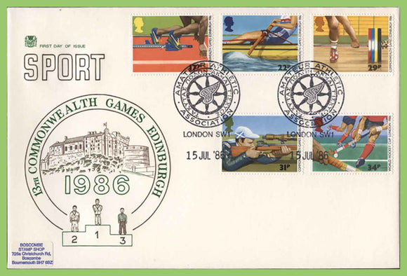 G.B. 1986 Commonwealth Games set on Stuart First Day Cover, AAA London SW1