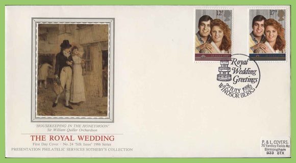 G.B. 1986 Royal Wedding set on PPS First Day Cover, Windsor