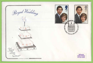 G.B. 1981 Royal Wedding set on Cotswold First Day Cover, London EC