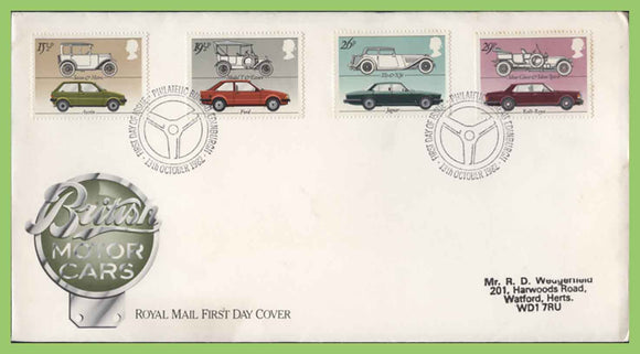 G.B. 1982 British Motor Cars set on Royal Mail First Day Cover, Edinburgh