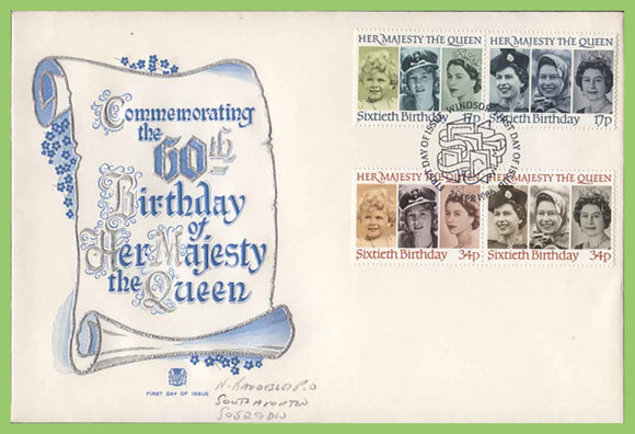 G.B. 1986 QEII 60th Birthday set on Stuart First Day Cover, Windsor