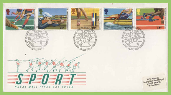 G.B. 1986 Commonwealth Games set on Royal Mail First Day Cover, Bureau