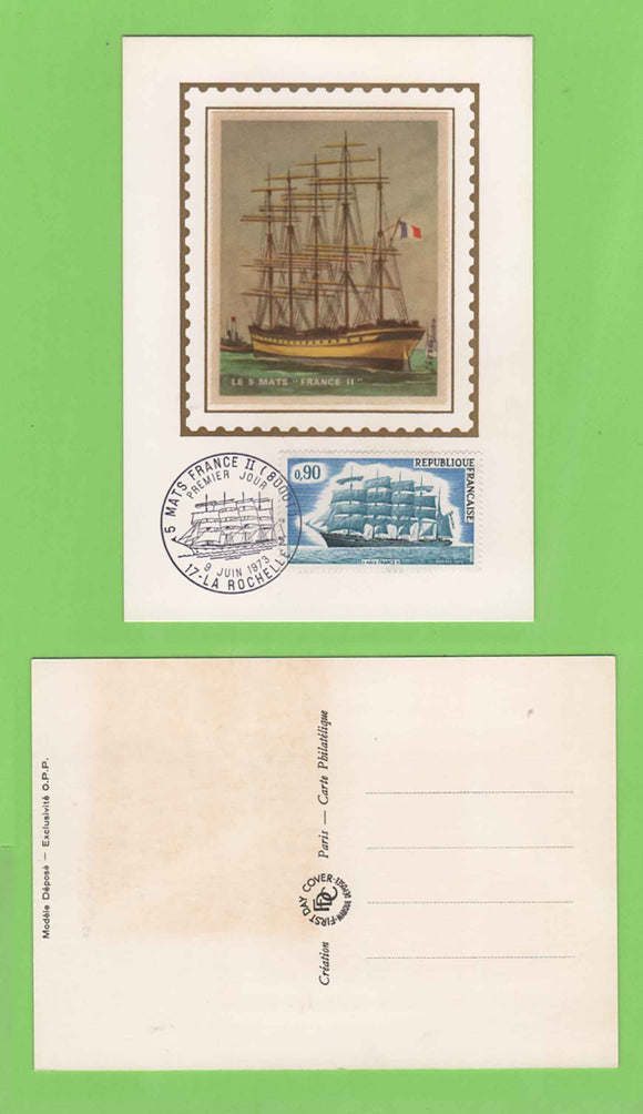 France 1973 La Rochelle ship Maximum Card, FDI