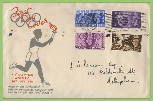 G.B. 1948 Olympics set on First Day Cover
