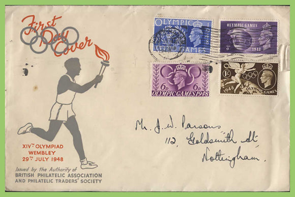 G.B. 1948 Olympics set on illustrated First Day Cover