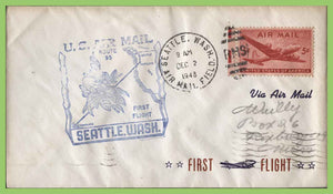 U.S.A. 1948 First Flight AM 95, Seattle to Honolulu, cachet cover
