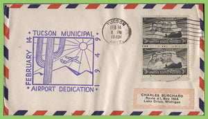 U.S.A. 1949 Tuscon Airport Dedication cachet cover