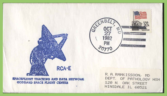 U.S.A. 1982 Goddard Space Flight Tracking Center, NASA commemorative cachet cover