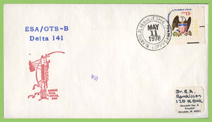 U.S.A. 1978 ESA/OTS Delta 141 cachet cover, Kennedy Space Centre