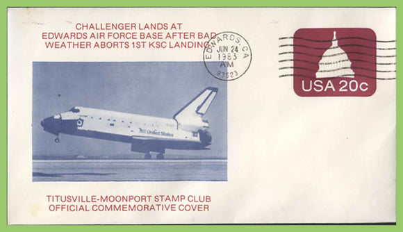 U.S.A. 1983 Landing of Challenger at Edwards Air Force Base cover