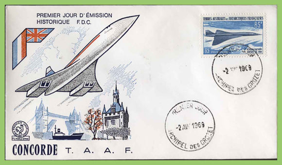 French Southern & Antarctic Territories 1969 Air. First Flight of Concorde