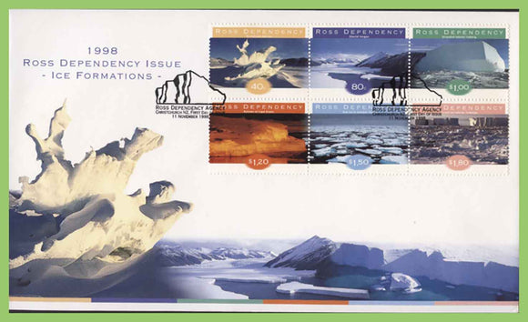 Ross Dependency 1998 Ice Formations set on First Day Cover