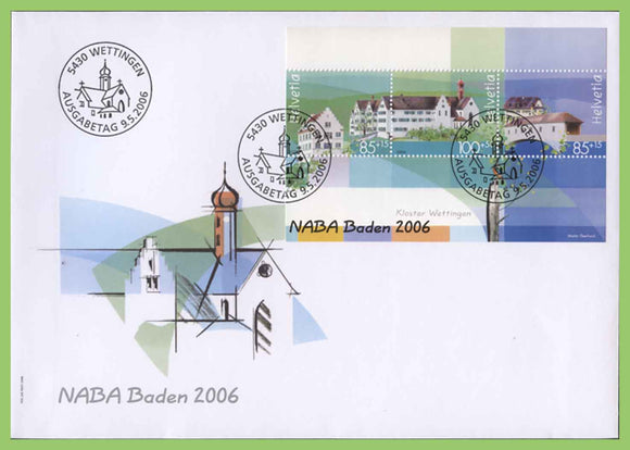 Switzerland 2006 NABA National Stamp Exhibition, Baden miniature sheet on First Day Cover