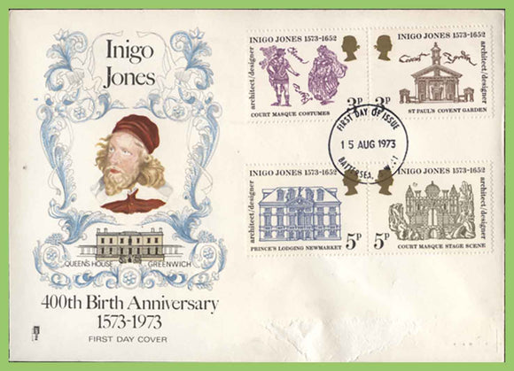 G.B. 1973 Inigo Jones set philart First Day Cover, Battersea