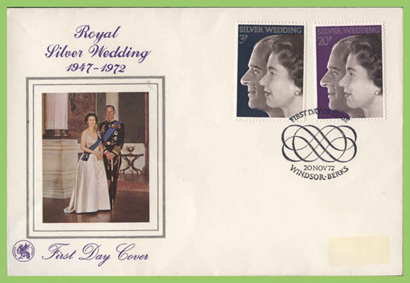 G.B. 1972 Silver Wedding set Wessex First Day Cover, Windsor