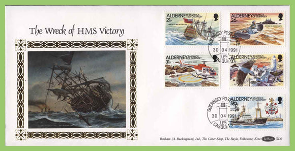 Alderney 1991 The Wreck of HMS Victory set on First Day Cover