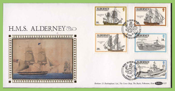 Alderney 1990 HMS Alderney ship set on First Day Cover