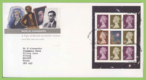 G.B. 1999 World Changers Booklet pane on Royal Mail First Day Cover, Orpington