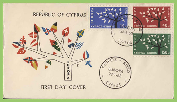 Cyprus 1963 Europa set on neat First Day Cover
