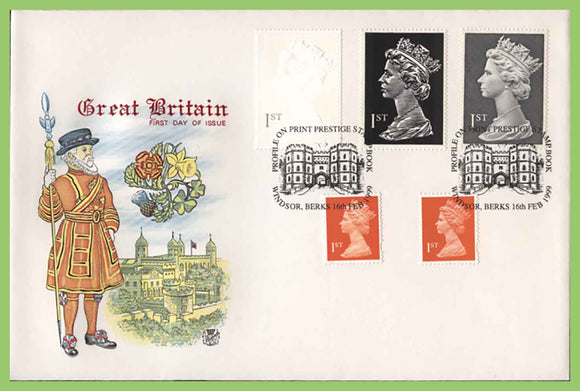G.B. 1999 Profile on Print booklet stamps on Stuart First Day Cover, Windsor