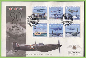 Isle of Man 2003 90 Years of the RAF Aircrafts set on First Day Cover