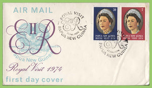 Papua New Guinea 1974 Royal Visit set on First Day Cover