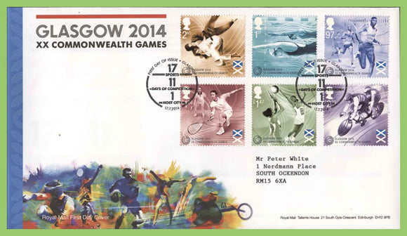 G.B. 2014 Commonwealth Games set on Royal Mail First Day Cover, Glasgow