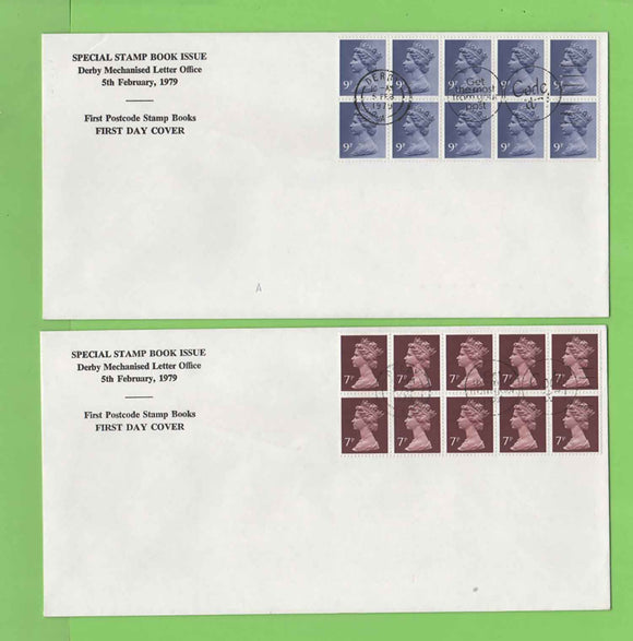 G.B. 1979 70p & 90p First Post Code booklet stamps Royal Mail First Day Cover