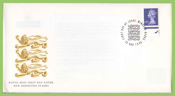 G.B. 1995 £1.00 Definitive Royal Mail u/a First Day Cover, Windsor
