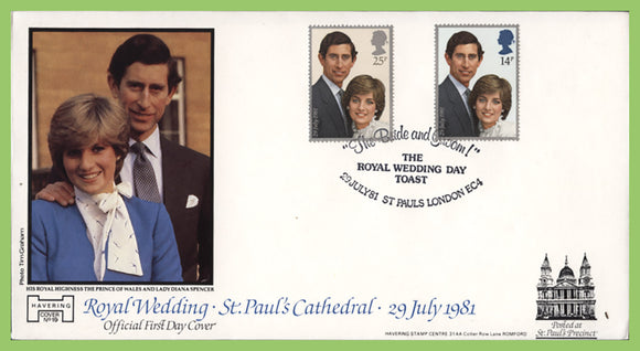 G.B. 1981 Royal Wedding, Havering Wedding Day Commemorative cover