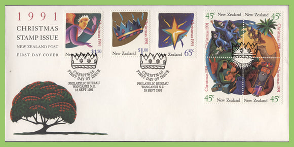 New Zealand 1991 Christmas set on First Day Cover