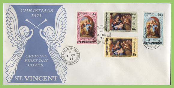 St Vincent 1971 Christmas set on First Day Cover