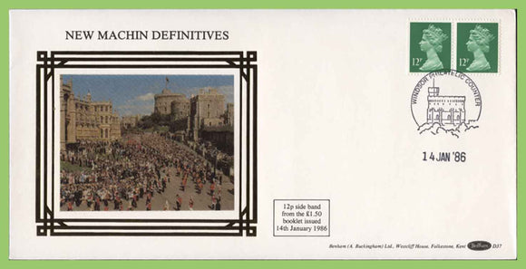 G.B. 1986 12p side band definitives on Benham First Day Cover, Windsor