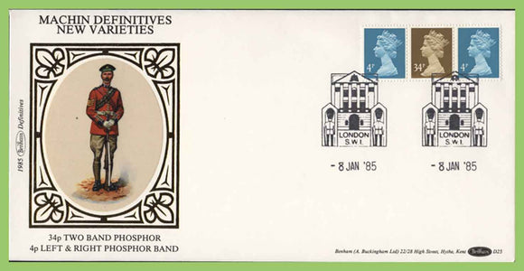 G.B. 1985 New Machin Definitives from booklet on Benham First Day Cover