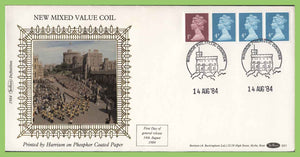 G.B. 1984 New Mixed Value Coil Benham silk First Day Cover, Windsor