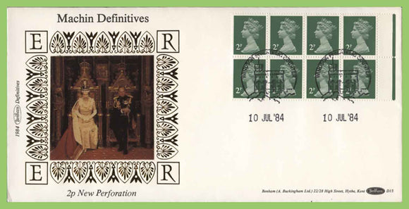 G.B. 1984 2p New Perforation definitive Benham silk First Day Cover, Windsor