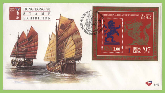 South Africa 1997 Hong Kong philatelic Exhibition M/S on First Day Cover