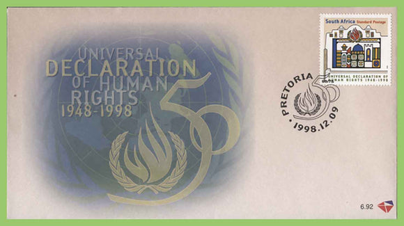 South Africa 1998 Declaration of Human Rights 50th Anniversary set on First Day Cover