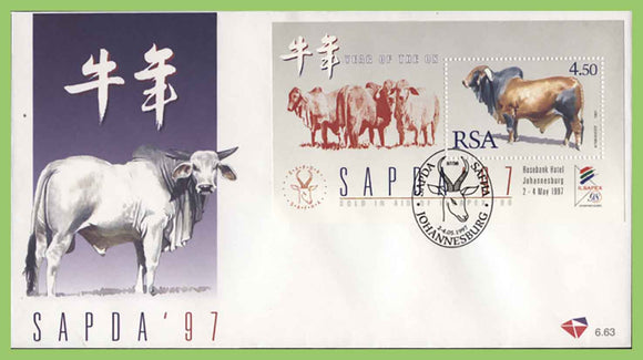 South Africa 1999 SAPDA 99' Cattle miniature sheet on First Day Cover