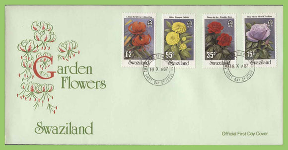 Swaziland 1987 Garden Flowers set on First Day Cover