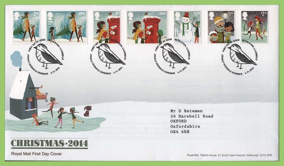 G.B. 2014 Christmas set on Royal Mail First Day Cover, Bethlehem