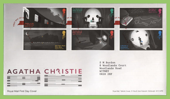 G.B. 2016 Agatha Christie set on Royal Mail First Day Cover, Torquay