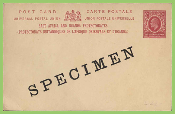 K.U.T. Kg Ed VII 6c unused postal Stationery card overprinted 'Specimen'