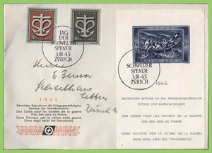 Switzerland 1945 War Relief Miniature sheet First Day Cover