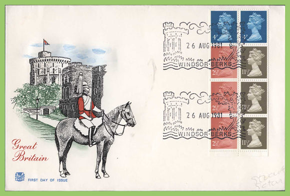 G.B. 1981 50p booklet pane on u/a Stuart First Day Cover, Windsor