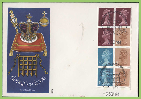 G.B. 1984 50p booklet pane on u/a Philart First Day Cover, Windsor