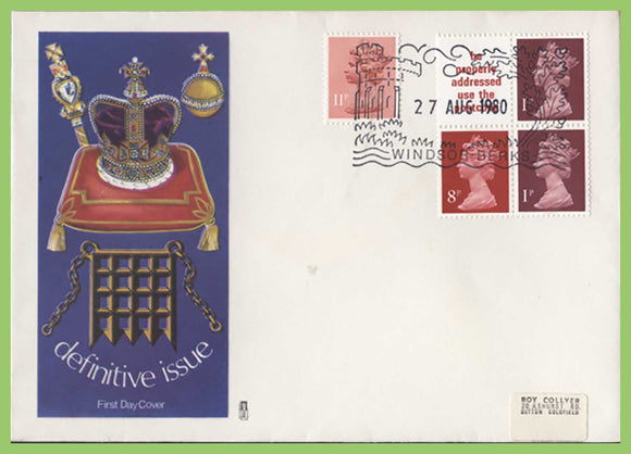 G.B. 1980 10p booklet pane on Philart First Day Cover, Windsor