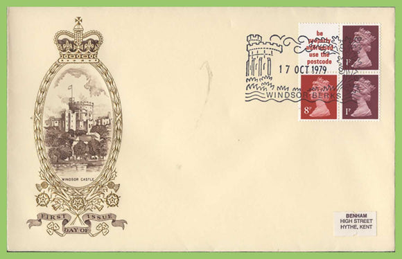 G.B. 1980 10p booklet pane on Philart deluxe First Day Cover, Windsor