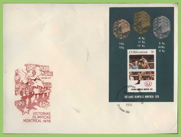 Cuba 1976 Montreal Olympics, Boxing miniature sheet First Day Cover